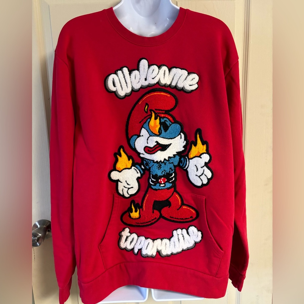 Raw Men’s welcome to paradise sweatshirt red papa Smurf